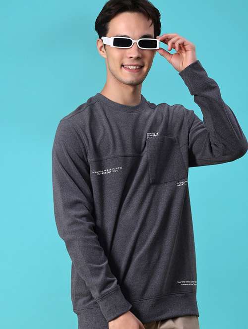men typographic long sleeve regular fit t-shirt - 22031458 -  Standard Image - 0