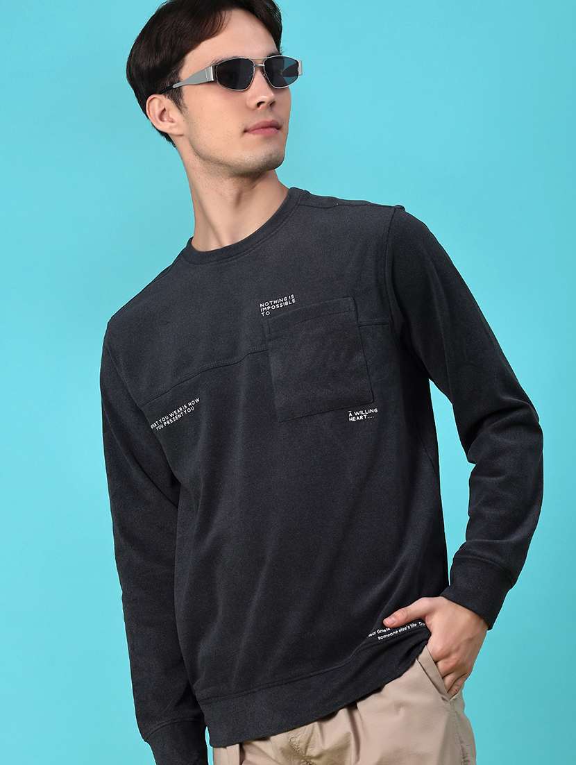 men typographic long sleeve regular fit t-shirt