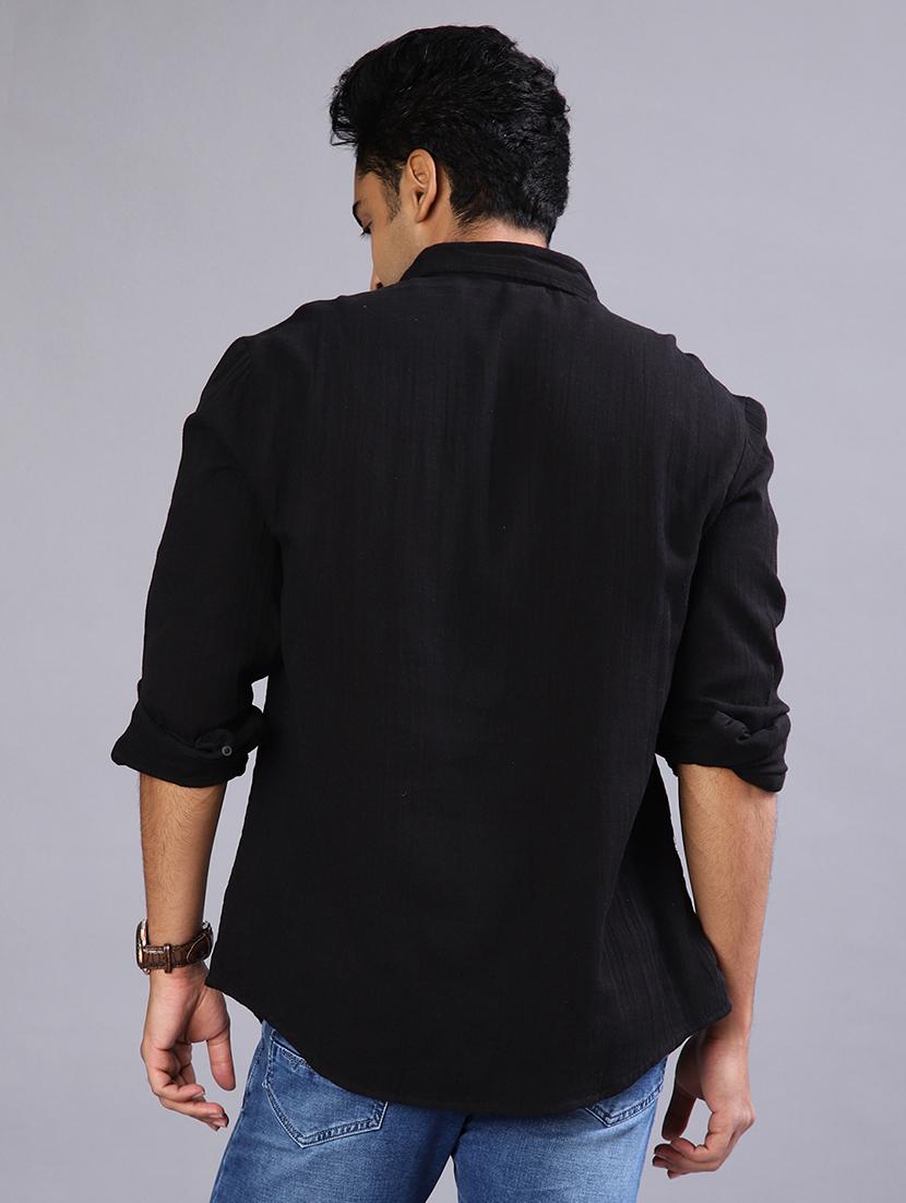 men solid long sleeve regular fit casual shirt - 22031506 - Standard Image - 3
