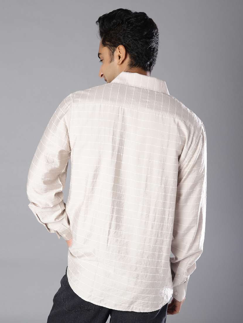 men striped long sleeve regular fit casual shirt - 22031507 -  Standard Image - 3