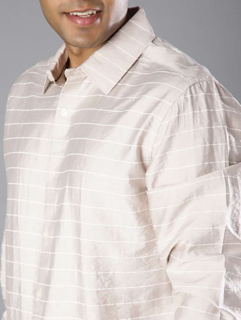 men striped long sleeve regular fit casual shirt - 22031507 -  Standard Image - 5