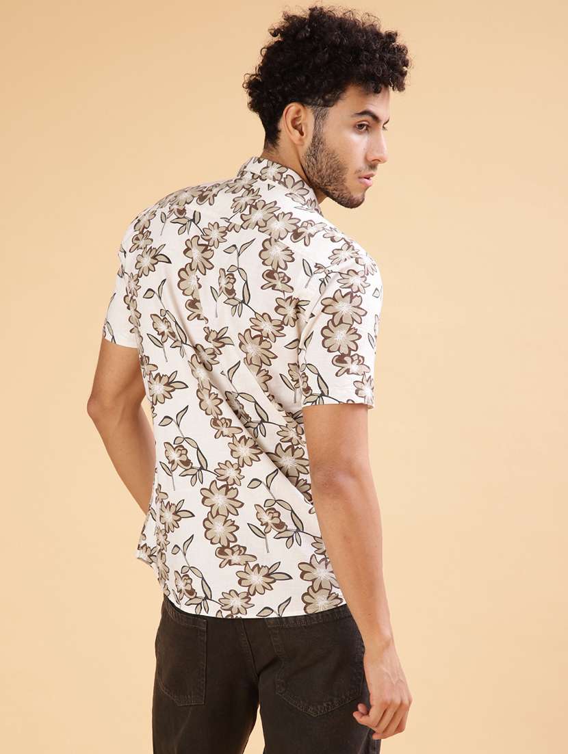 men floral short sleeve regular fit casual shirt - 22031508 -  Standard Image - 3