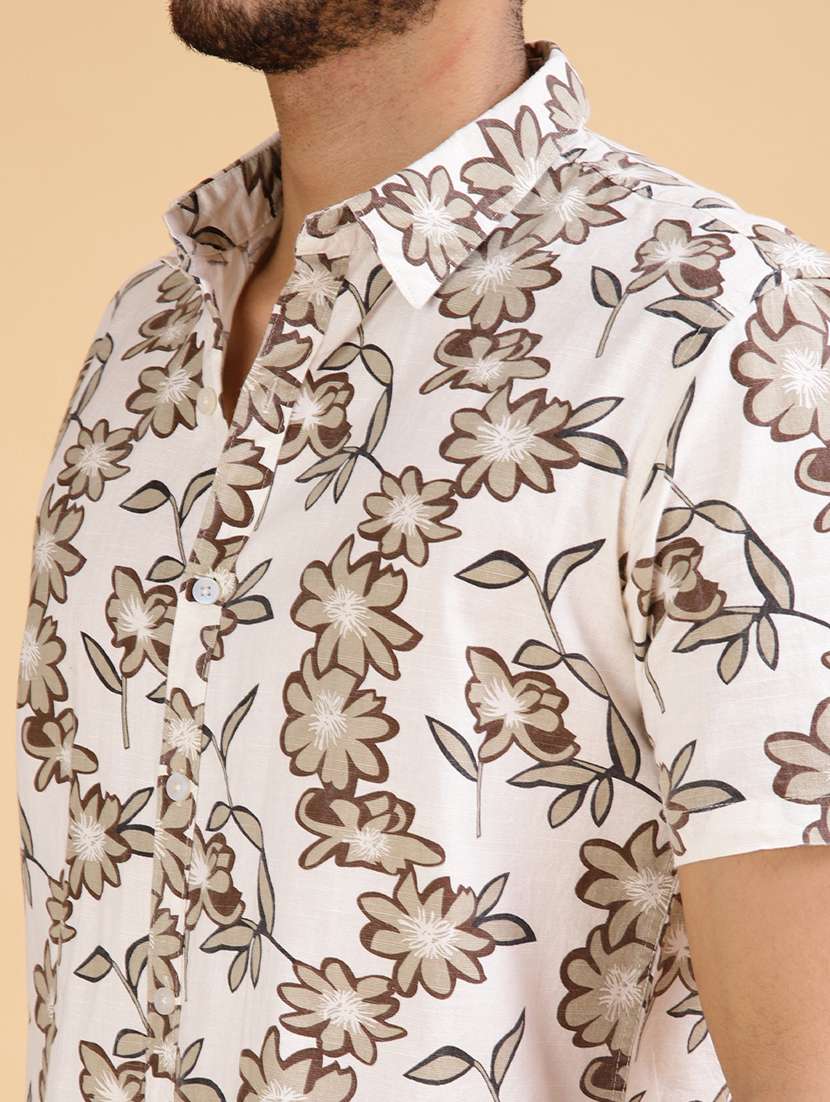 men floral short sleeve regular fit casual shirt - 22031508 -  Standard Image - 5