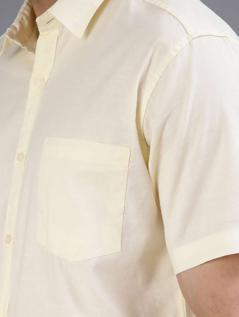 men solid short sleeve regular fit casual shirt - 22031515 - Standard Image - 5