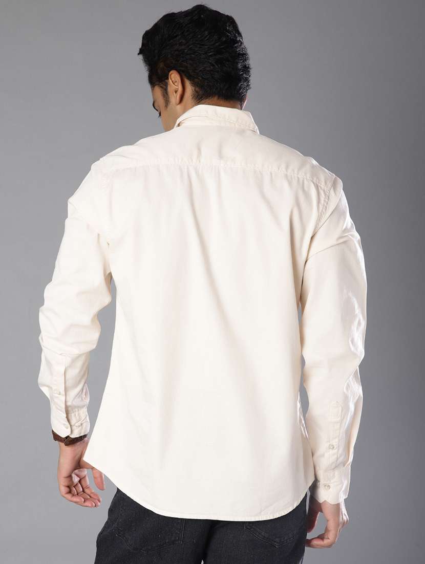 men solid long sleeve regular fit casual shirt - 22031518 -  Standard Image - 3