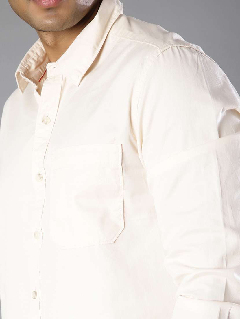 men solid long sleeve regular fit casual shirt - 22031518 -  Standard Image - 5