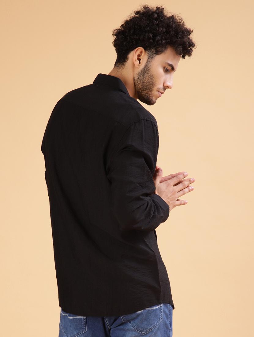 men solid long sleeve regular fit casual shirt - 22031519 - Standard Image - 3