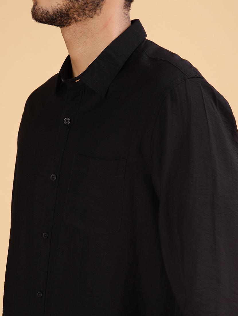 men solid long sleeve regular fit casual shirt - 22031519 - Standard Image - 5