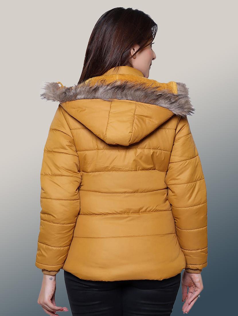 women solid long sleeve hooded parka jacket - 22031538 - Standard Image - 3