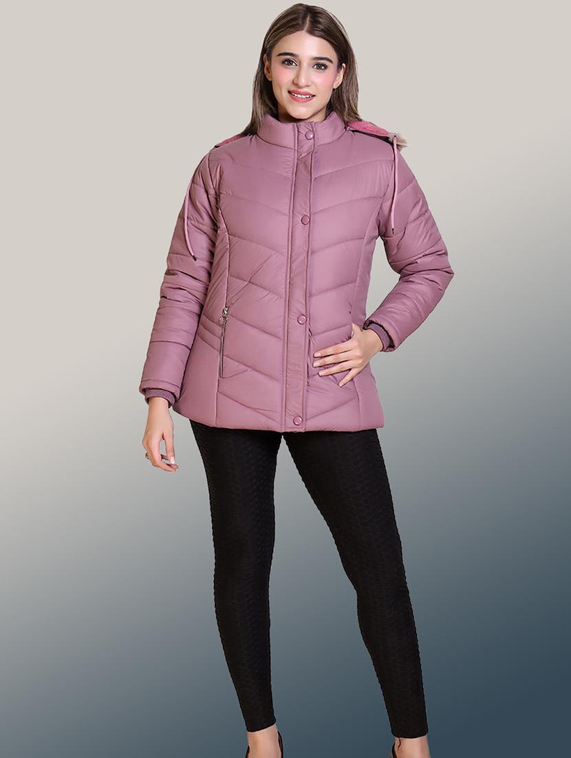 women solid long sleeve hooded parka jacket - 22031547 - Standard Image - 3