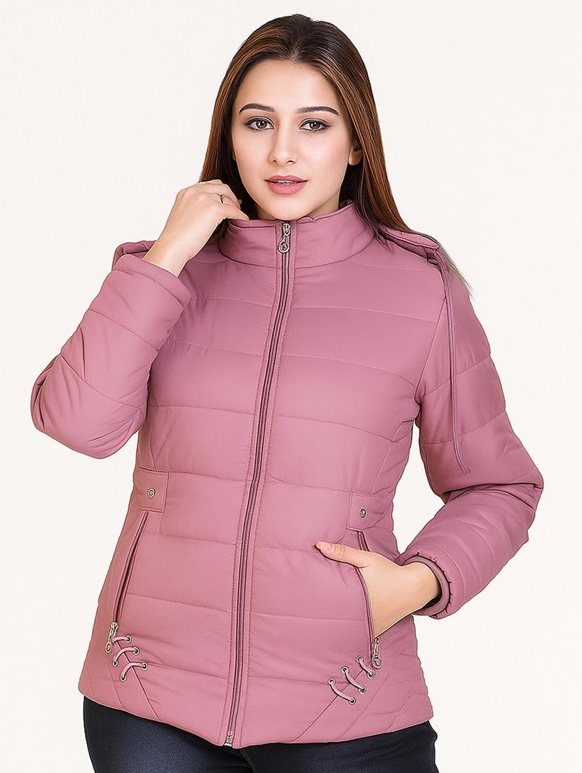 women solid long sleeve hooded parka jacket - 22031551 -  Zoom Image - 0