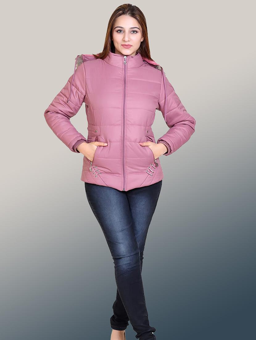 women solid long sleeve hooded parka jacket - 22031551 - Standard Image - 3
