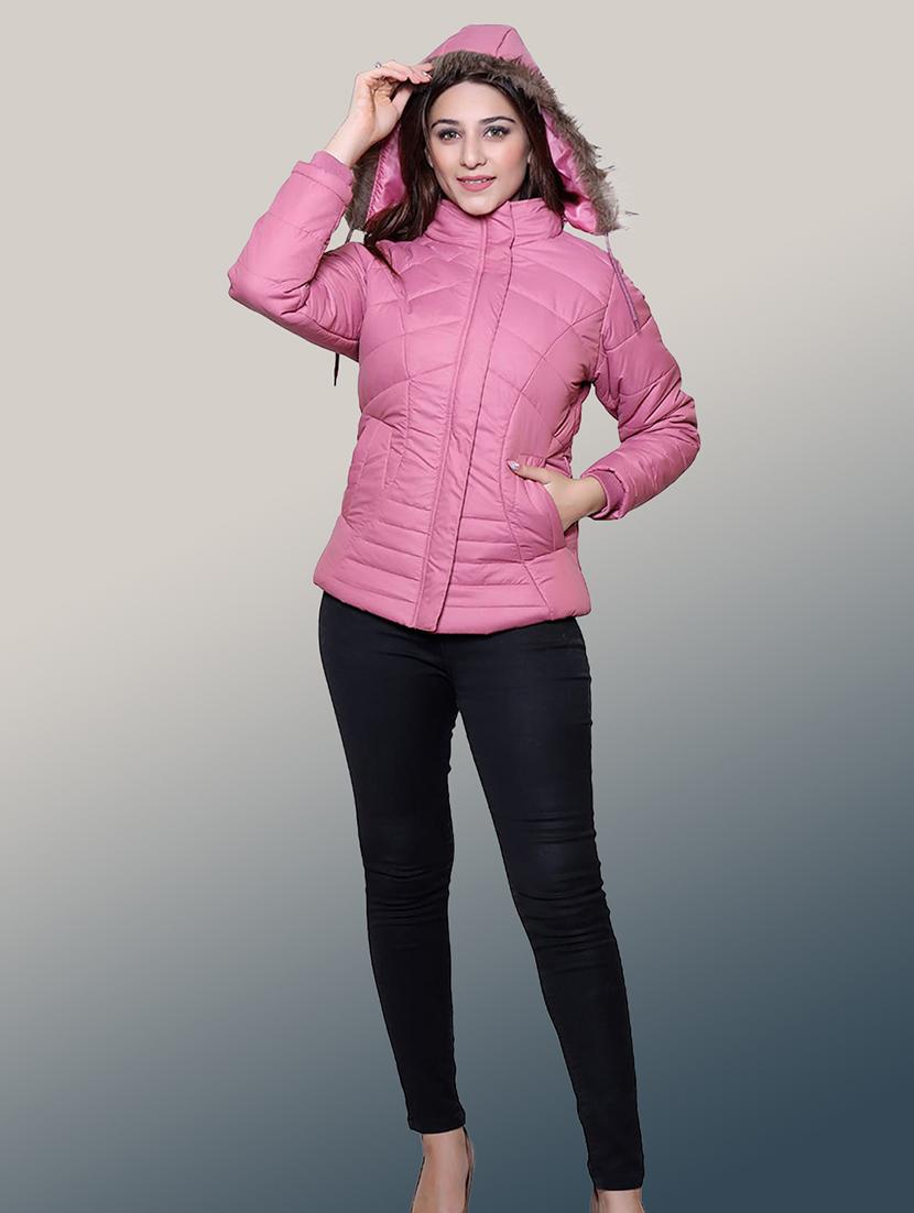 women solid long sleeve hooded parka jacket - 22031558 - Standard Image - 3