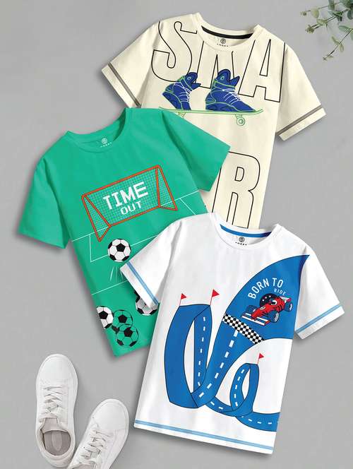 boys pack of 3 printed short sleeve t-shirt - 22031571 -  Standard Image - 0