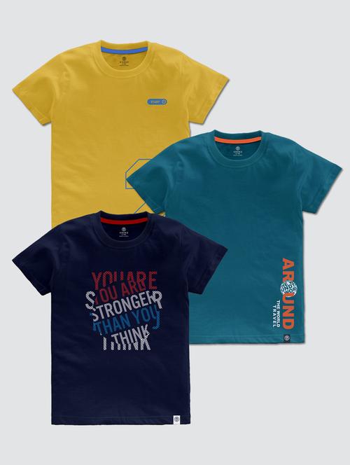 boys pack of 3 printed short sleeve t-shirt - 22031597 - Standard Image - 0