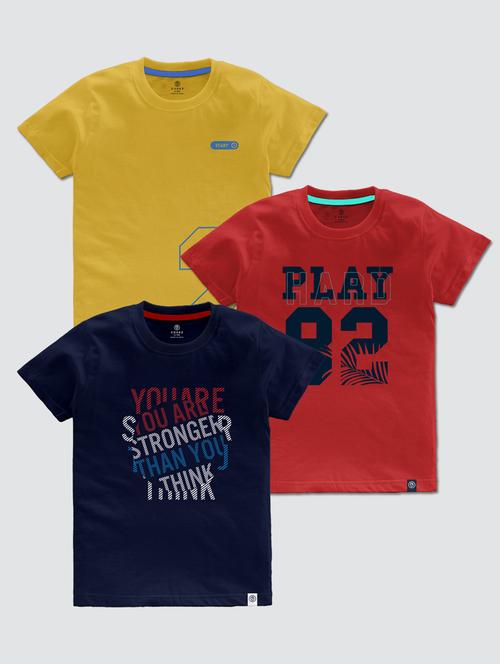 boys pack of 3 printed short sleeve t-shirt - 22031598 - Standard Image - 0