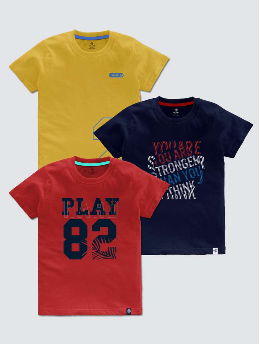boys pack of 3 printed short sleeve t-shirt - 22031601 -  Zoom Image - 0
