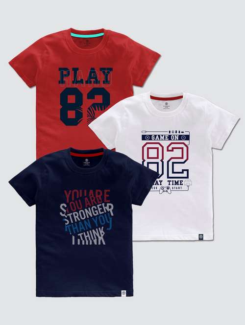boys pack of 3 printed short sleeve t-shirt - 22031608 -  Standard Image - 0