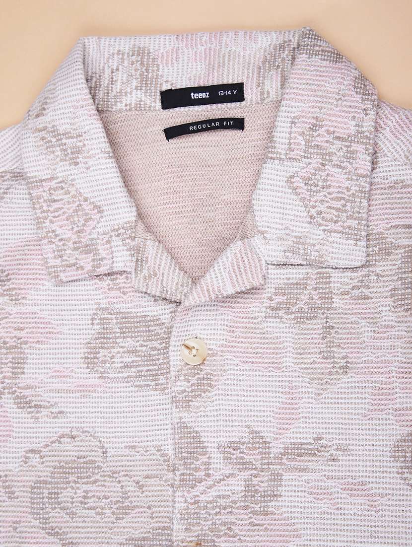 boys printed cuban collared short sleeve shirt - 22031625 -  Standard Image - 3