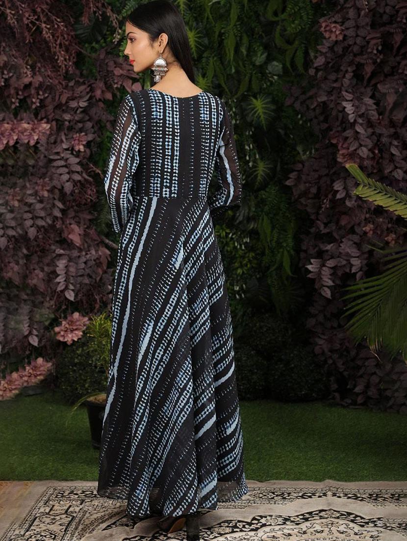 women printed long sleeve fit & flare dress - 22031650 - Standard Image - 3