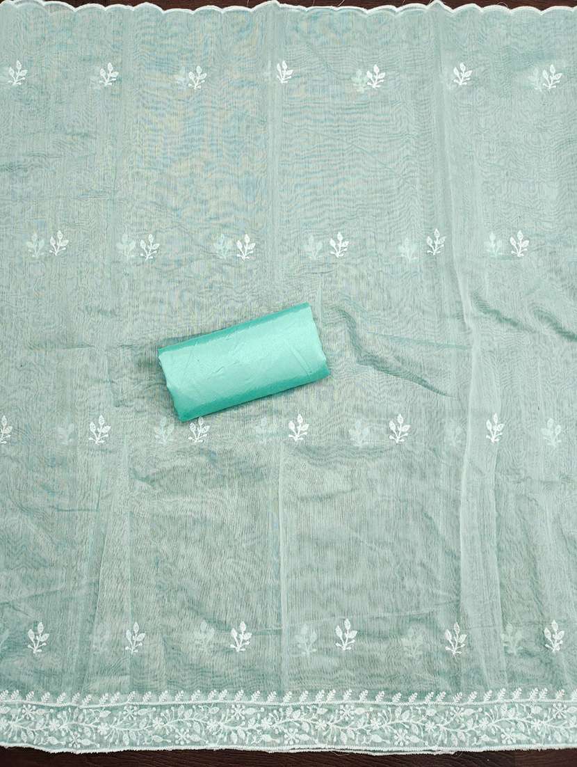 women solid with work embroidered unstitched suit set - 22031655 -  Standard Image - 3