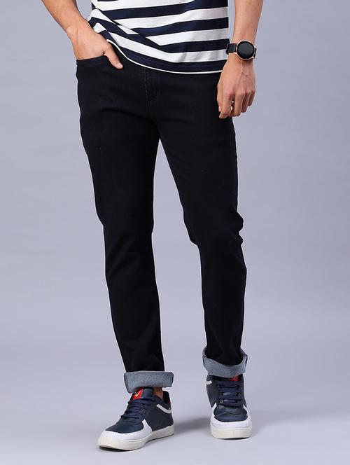 men plain mid rise full length jeans - 22031661 - Standard Image - 0