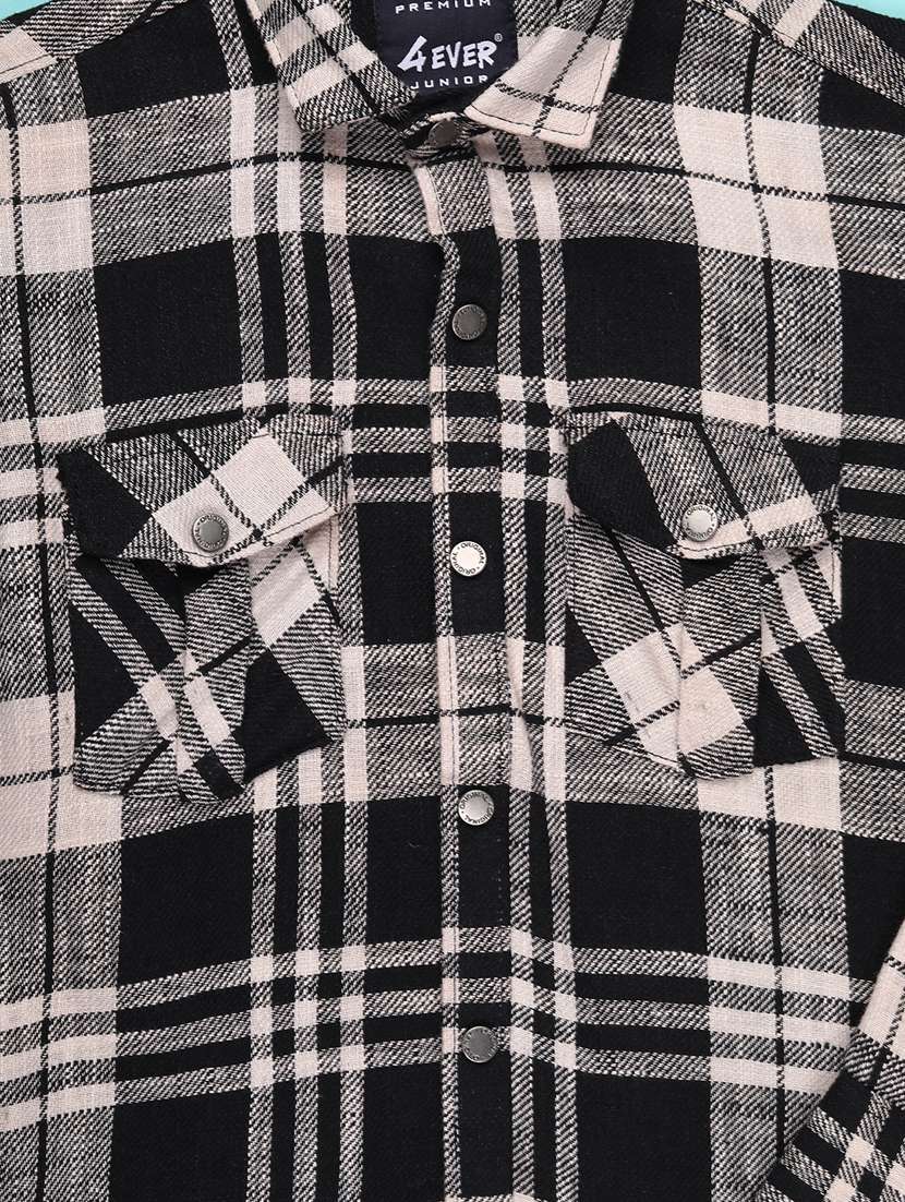 boys checkered long sleeve casual shirt - 22031842 -  Standard Image - 3