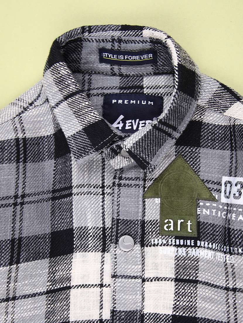 boys checkered long sleeve casual shirt - 22031853 -  Standard Image - 3