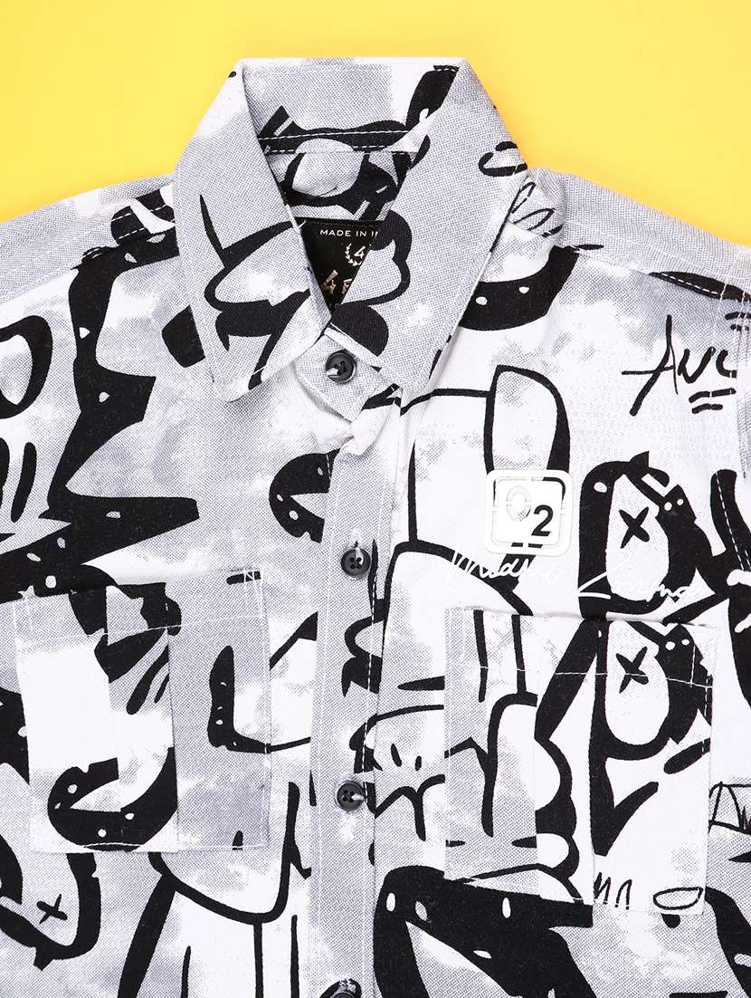 boys printed long sleeve casual shirt - 22031864 -  Standard Image - 3