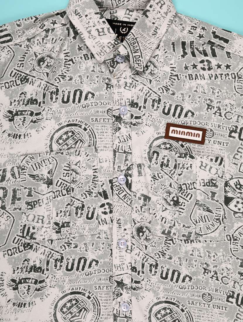 boys printed long sleeve casual shirt - 22031867 -  Standard Image - 3