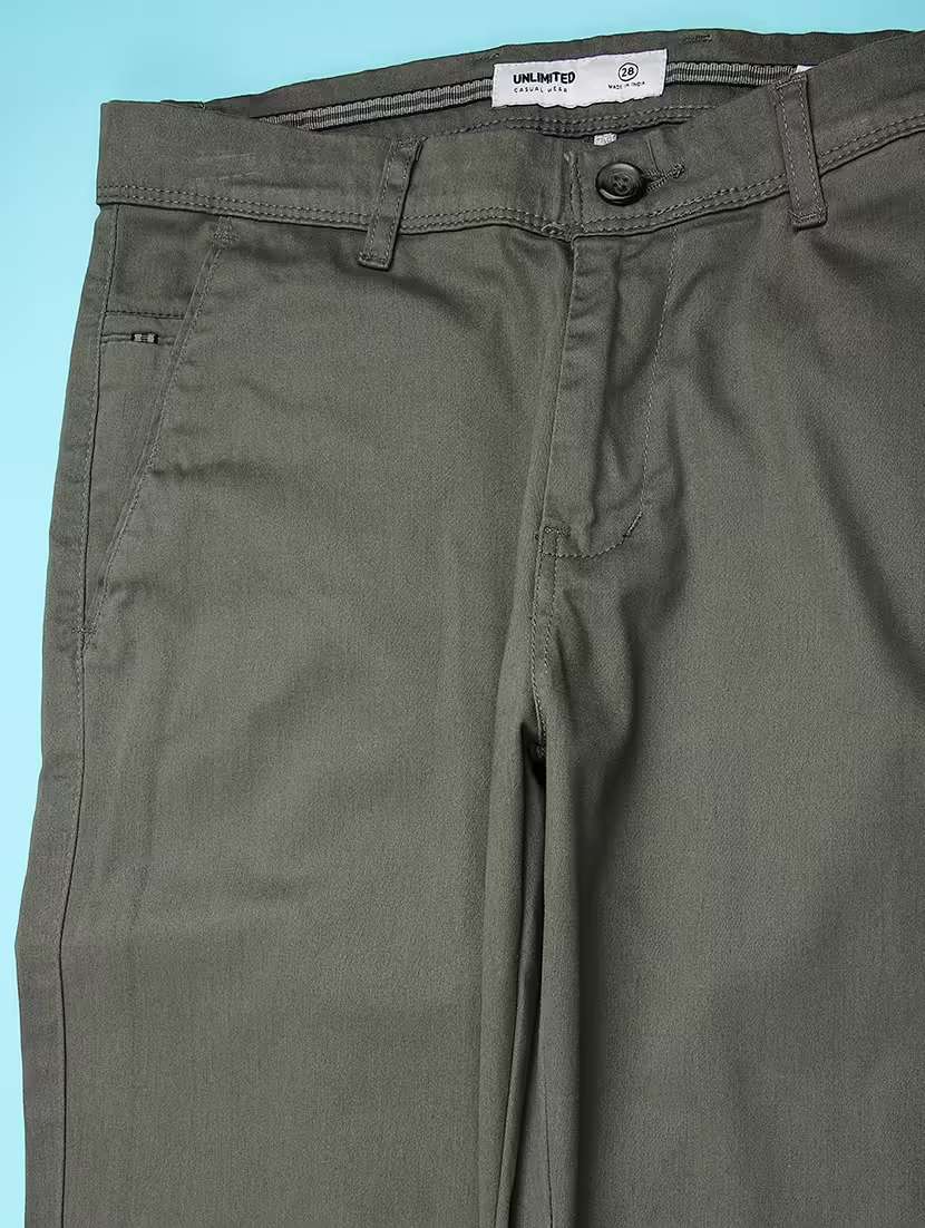 men solid mid rise slim fit chinos  - 22031871 -  Standard Image - 3