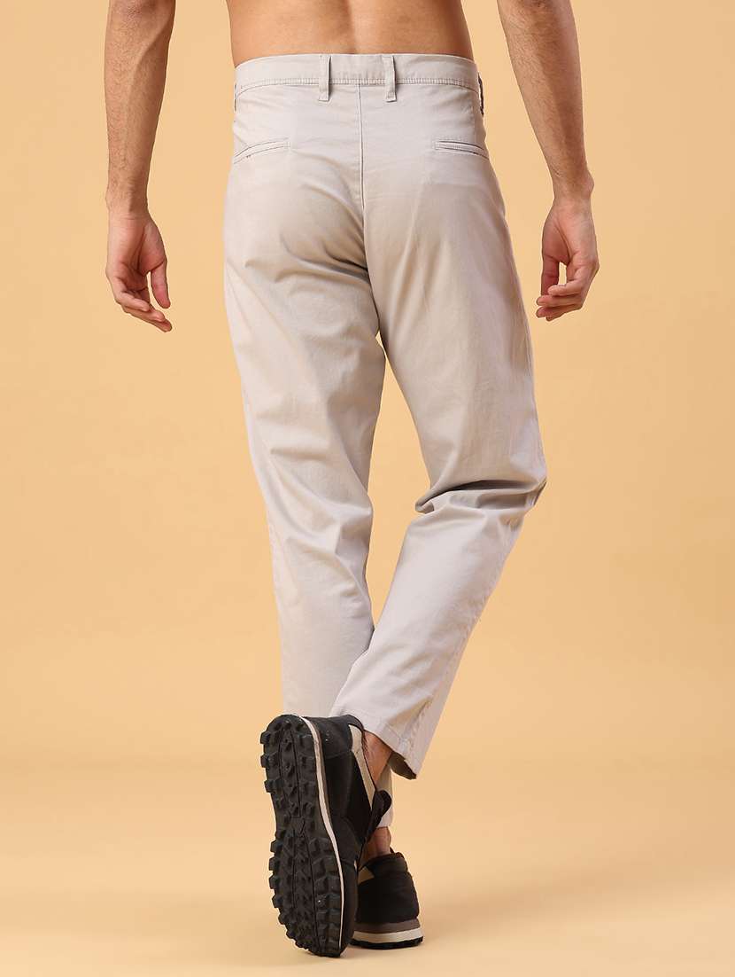 men solid mid rise casual chino - 22031872 -  Standard Image - 3