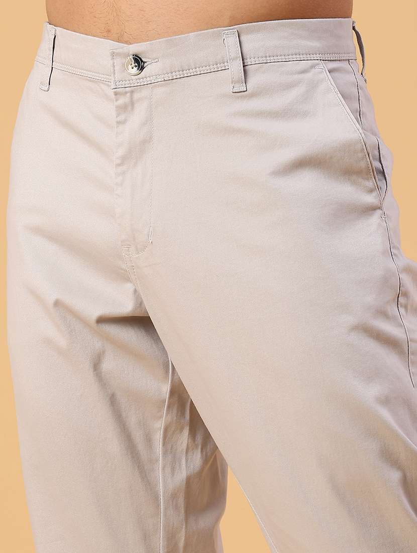 men solid mid rise casual chino - 22031872 -  Standard Image - 5