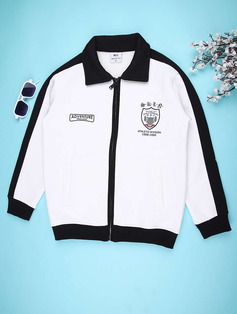 boys solid long sleeve polo neck sweatshirt