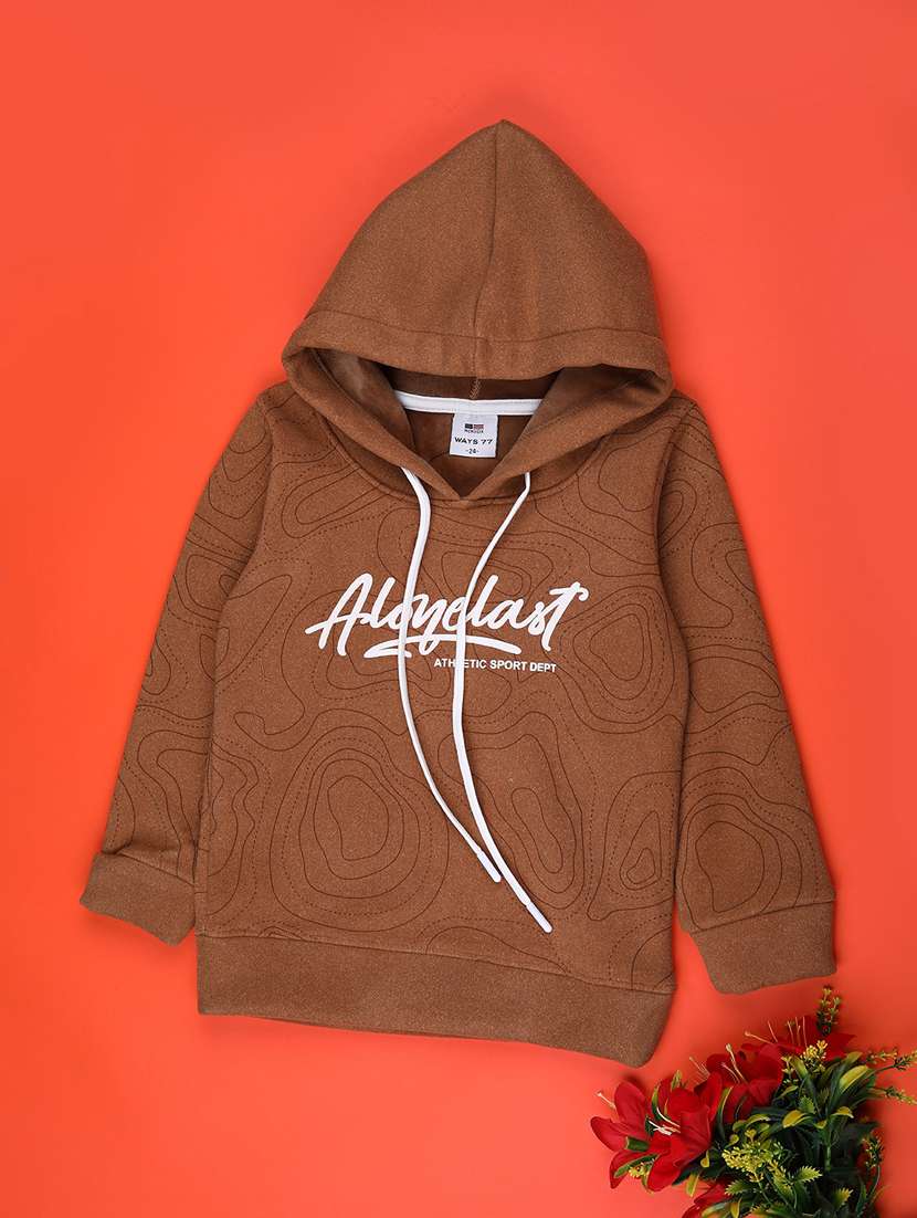 boys printed long sleeve hooded sweatshirt