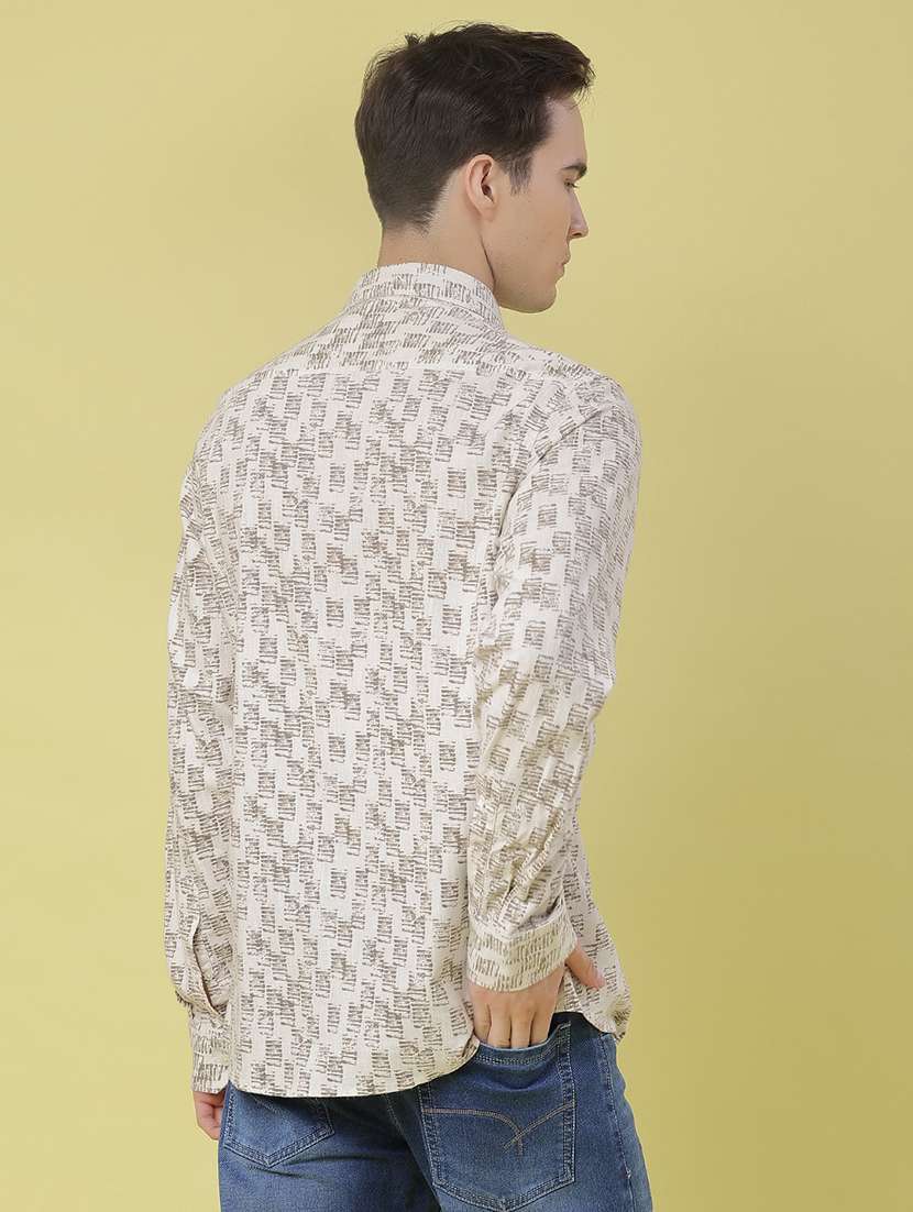 men printed long sleeve regular fit casual shirt - 22031933 -  Standard Image - 3