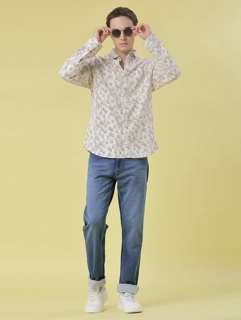 men printed long sleeve regular fit casual shirt - 22031933 -  Standard Image - 5