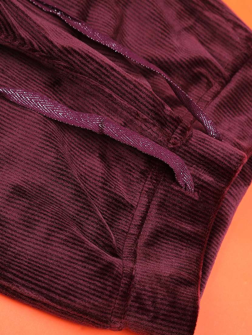 girls solid mid rise lounge wear pyjama - 22031936 -  Standard Image - 3