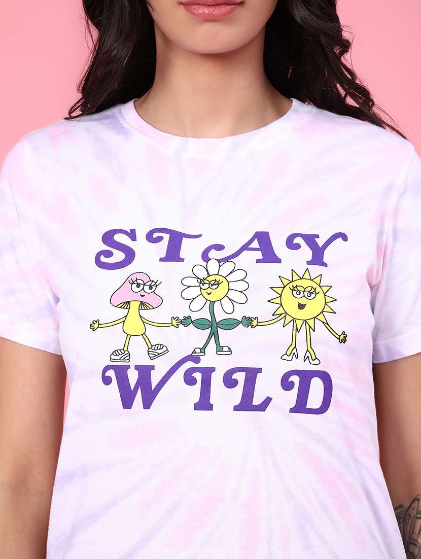 women printed round neck t-shirt - 22032066 -  Standard Image - 5