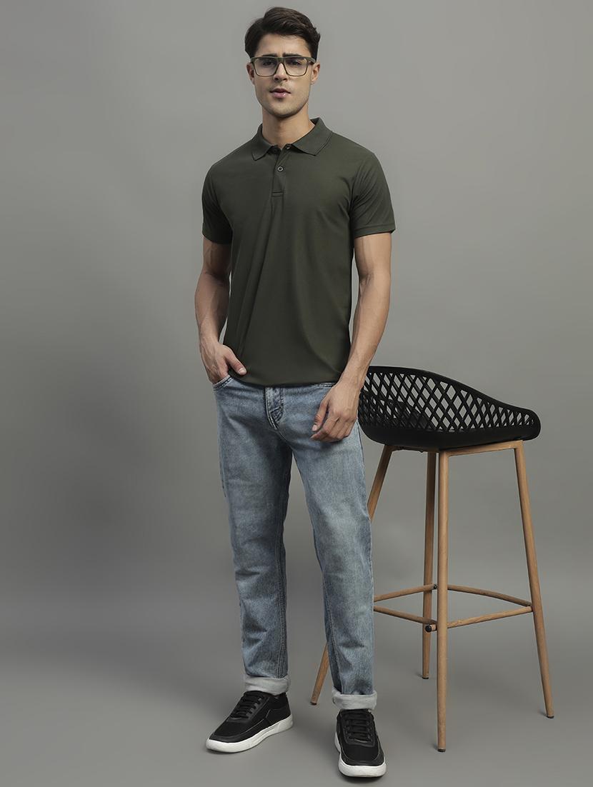 olive polyester plain tshirt - 22032175 - Standard Image - 3