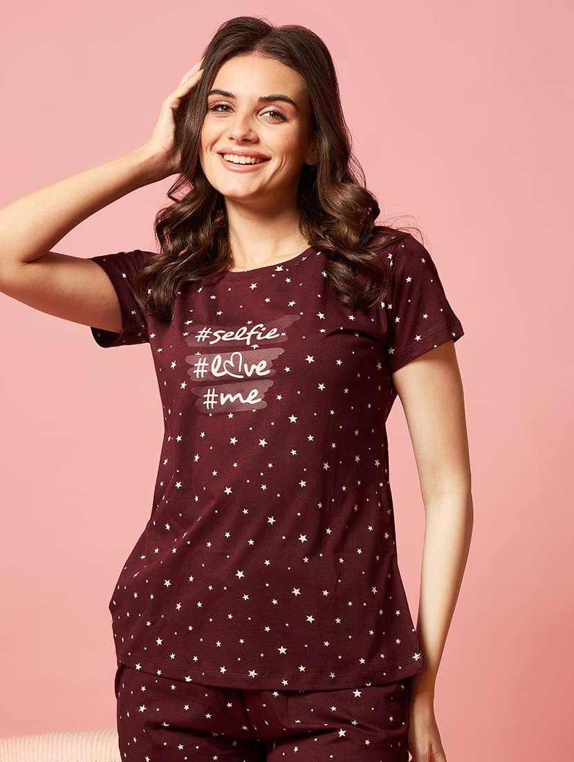 women printed nightwear pyjama set - 22032232 -  Standard Image - 3