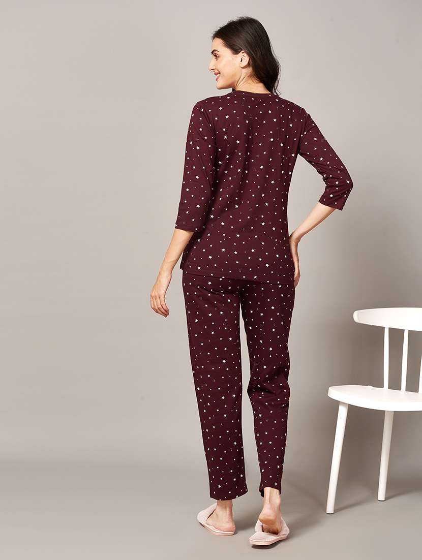 women printed nightwear pyjama set - 22032233 -  Standard Image - 3