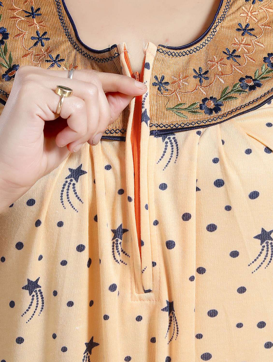 women printed short sleeve nighty - 22032239 -  Standard Image - 5