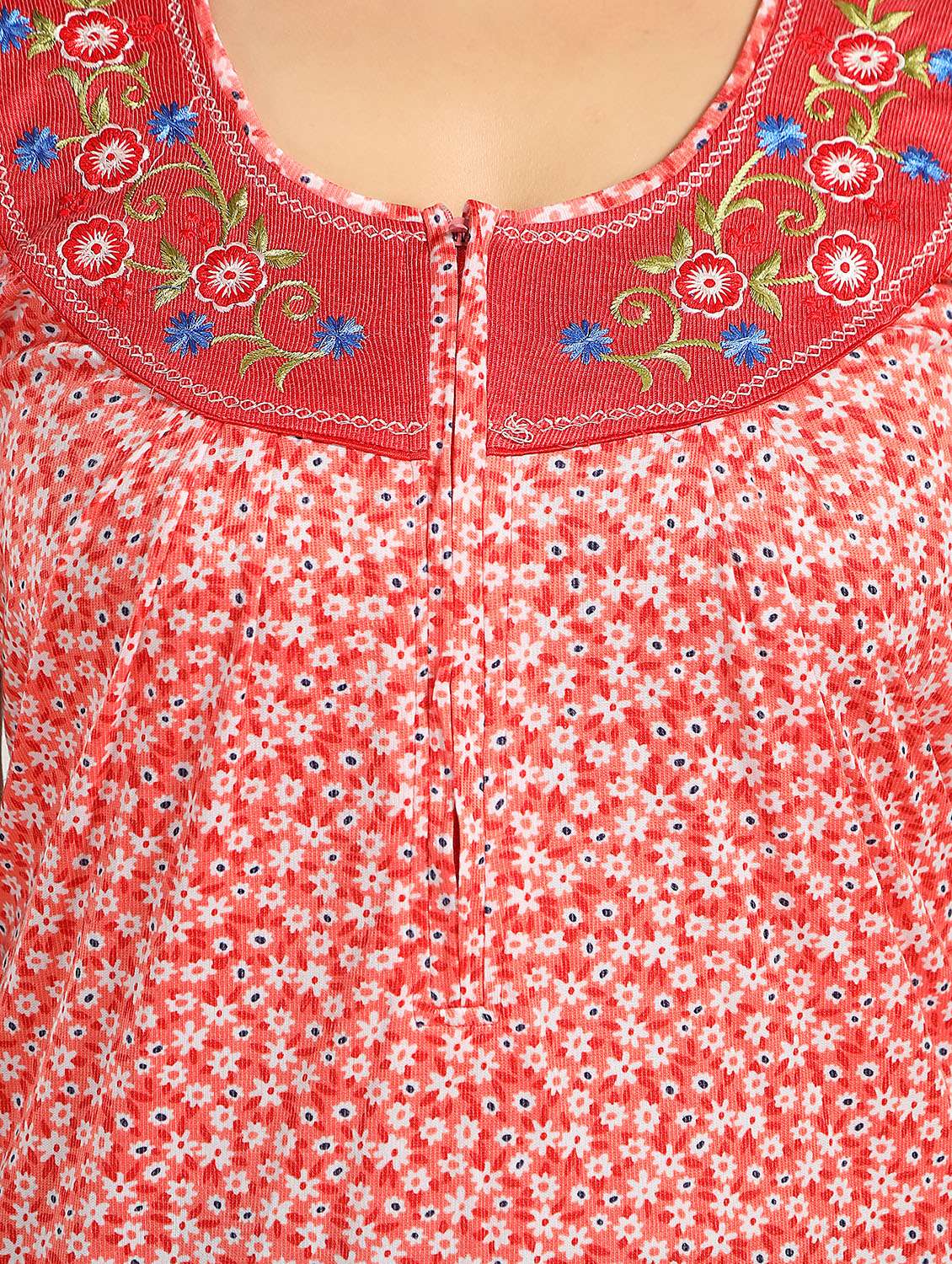 women printed short sleeve nighty - 22032244 -  Standard Image - 5