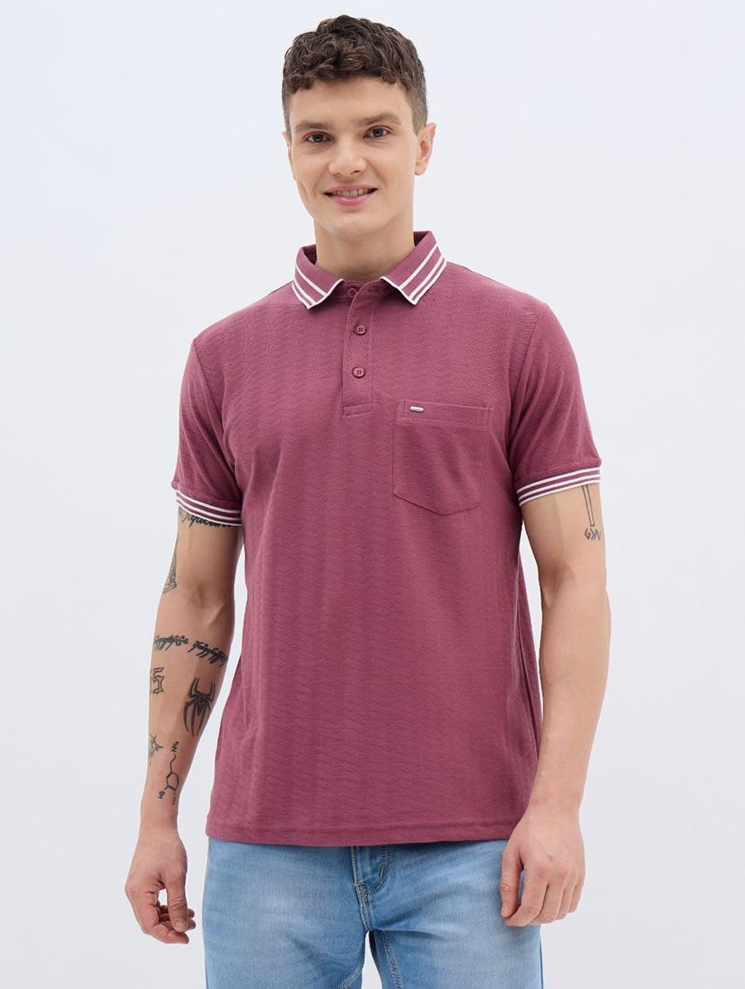 maroon cotton plain tshirt