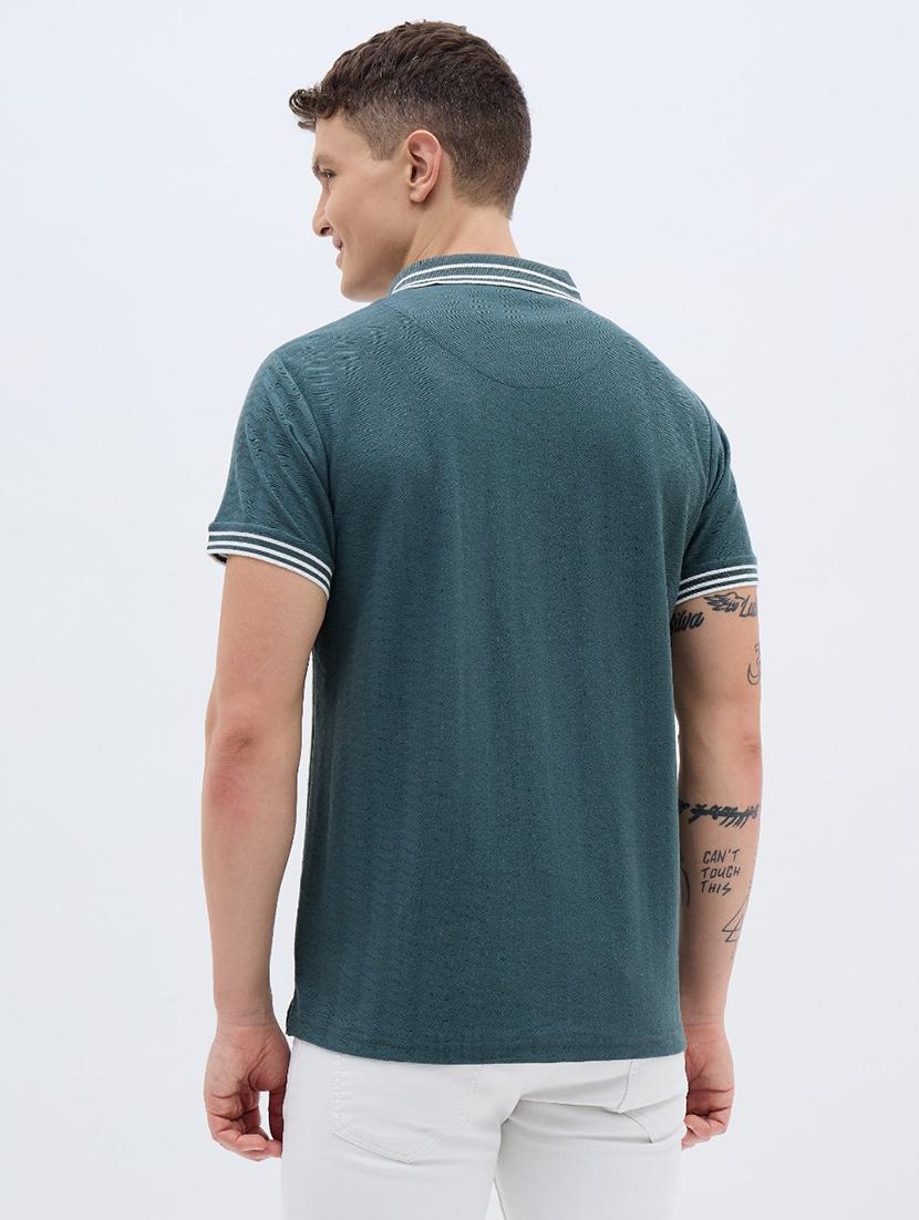 green cotton plain tshirt - 22032246 - Standard Image - 3