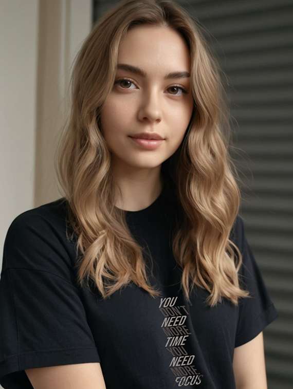 women black printed short sleeve oversized t-shirt - 22033326 -  Standard Image - 3