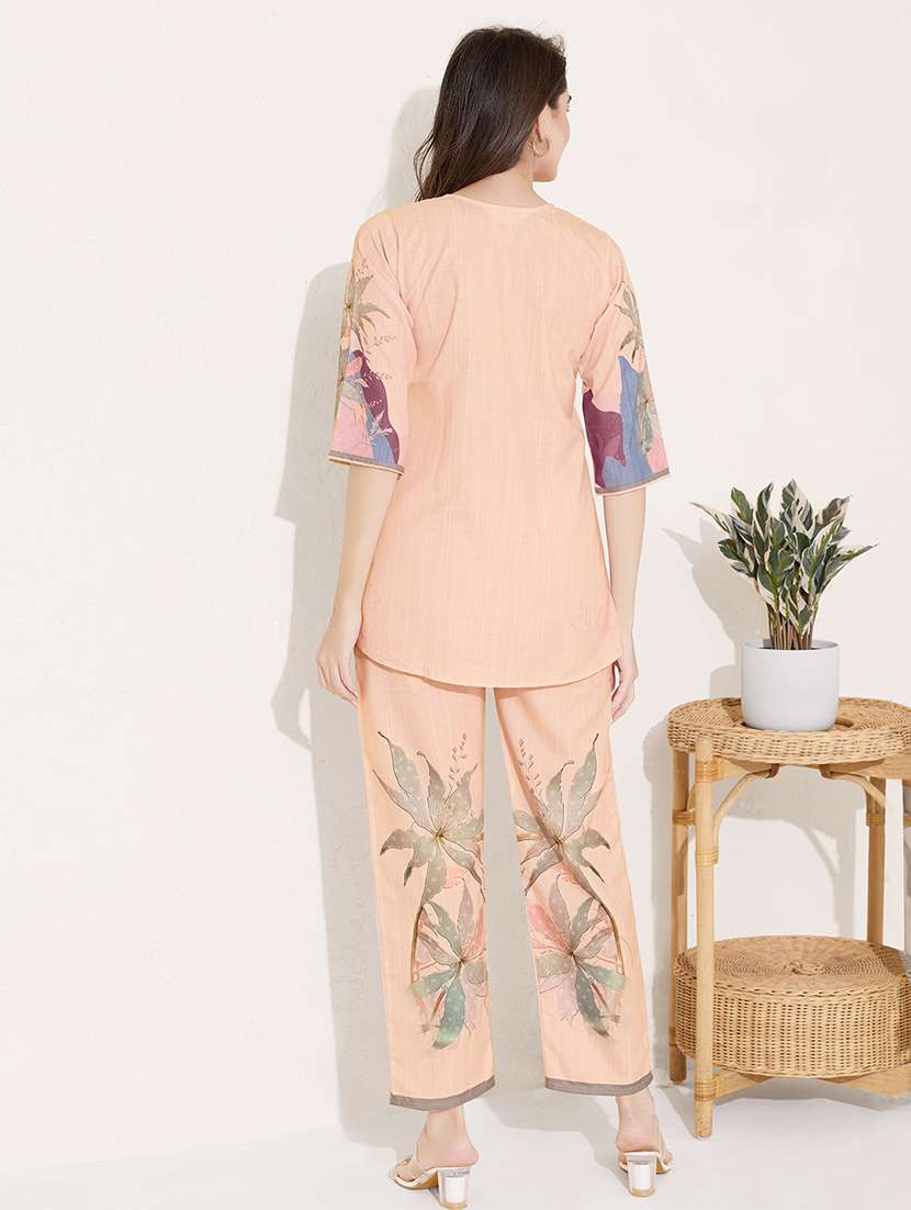women printed top and trouser co-ord set - 22033402 -  Standard Image - 3