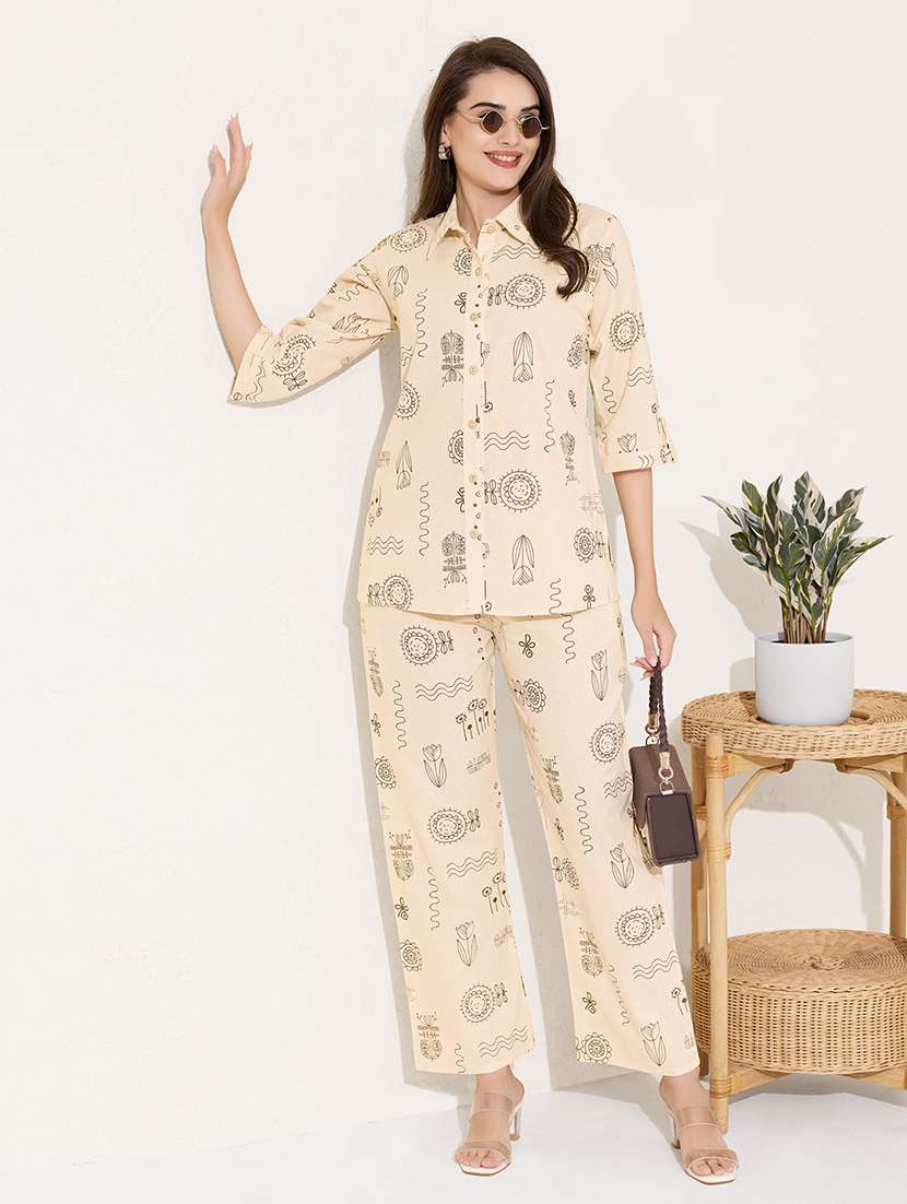 women printed shirt and trouser co-ord set - 22033403 -  Zoom Image - 0