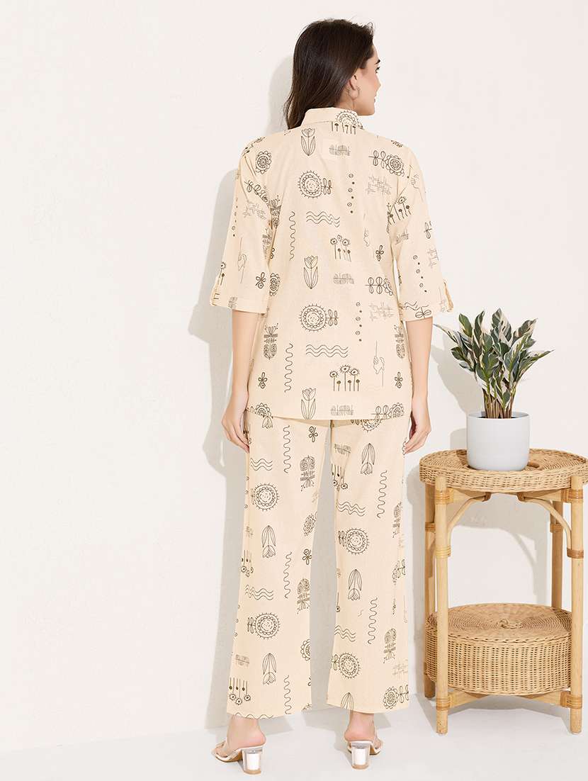 women printed shirt and trouser co-ord set - 22033403 -  Standard Image - 3
